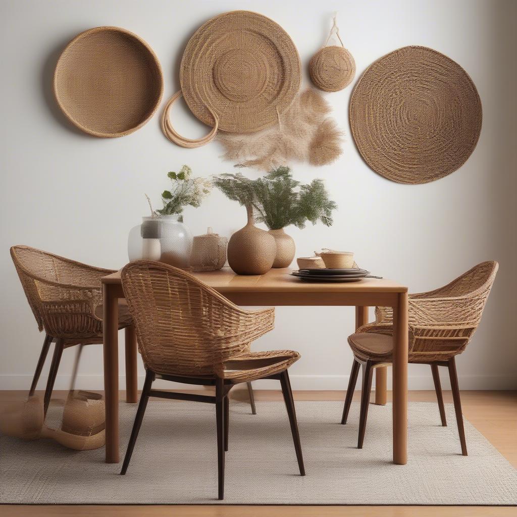 Wicker and Rattan Wall Decor