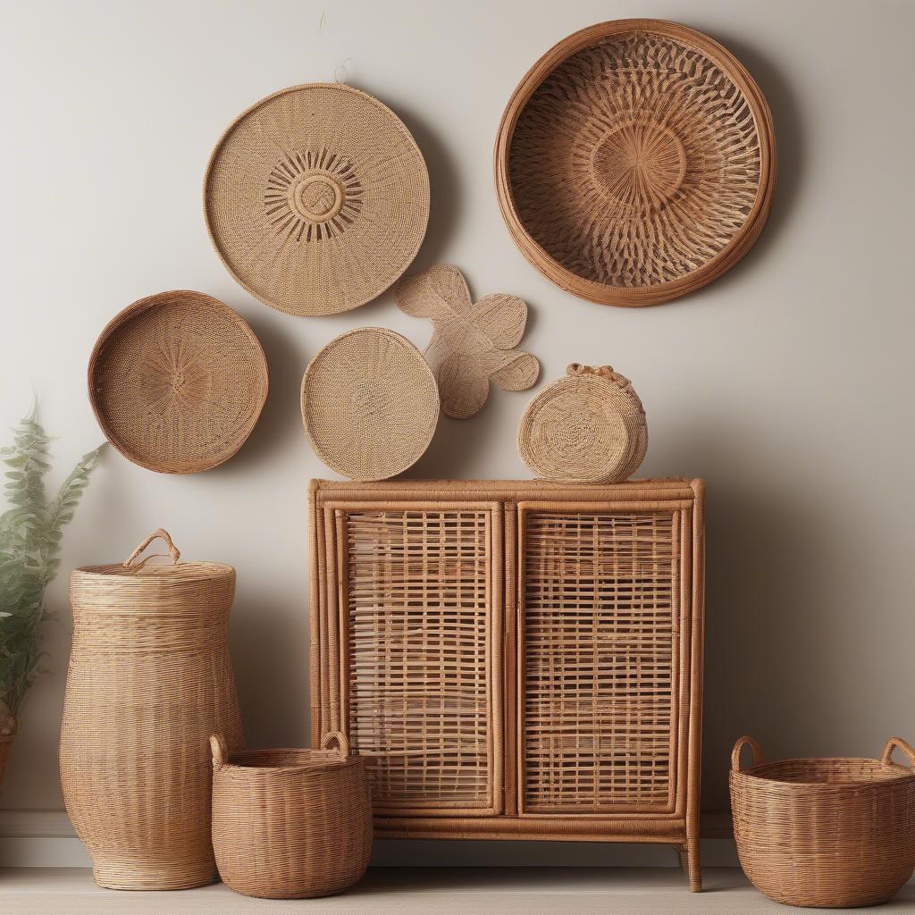 Wicker and Rattan Wall Decor Ideas