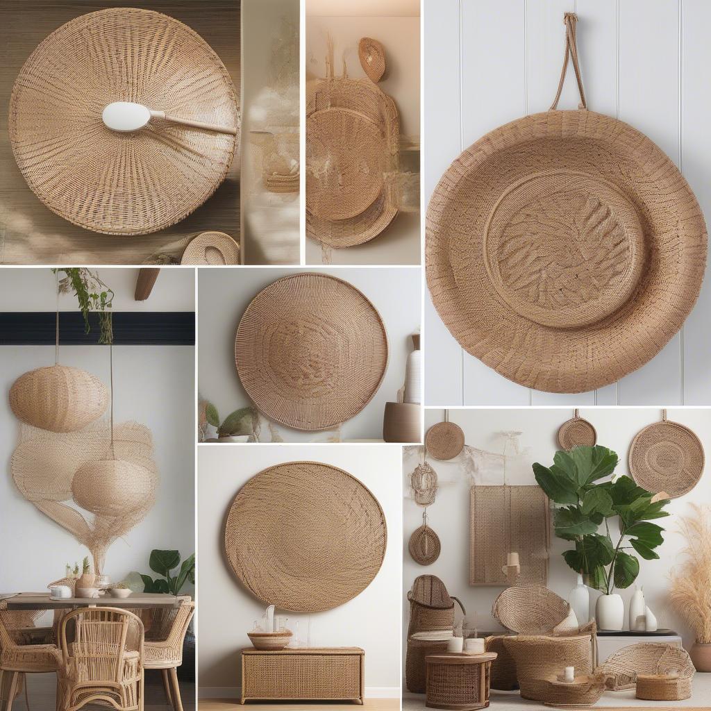 Wicker and rattan wall decor ideas for dining rooms