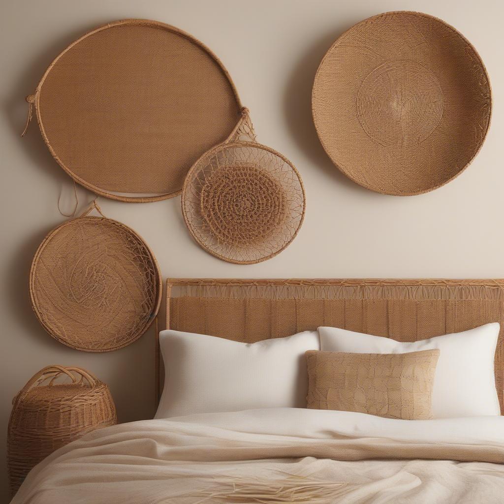 Wicker and Rattan Wall Hangings for Bedroom Decor