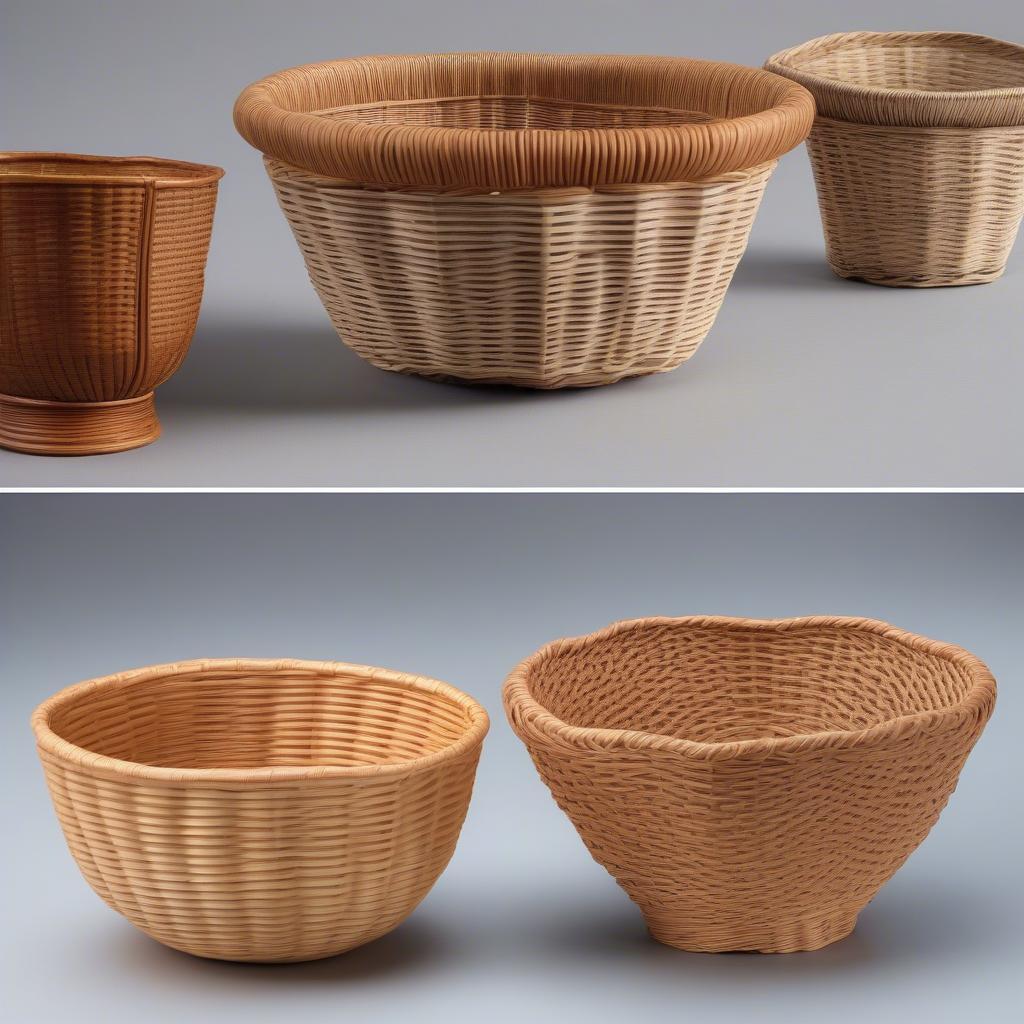 Wicker vs Rattan Fluted Bowls