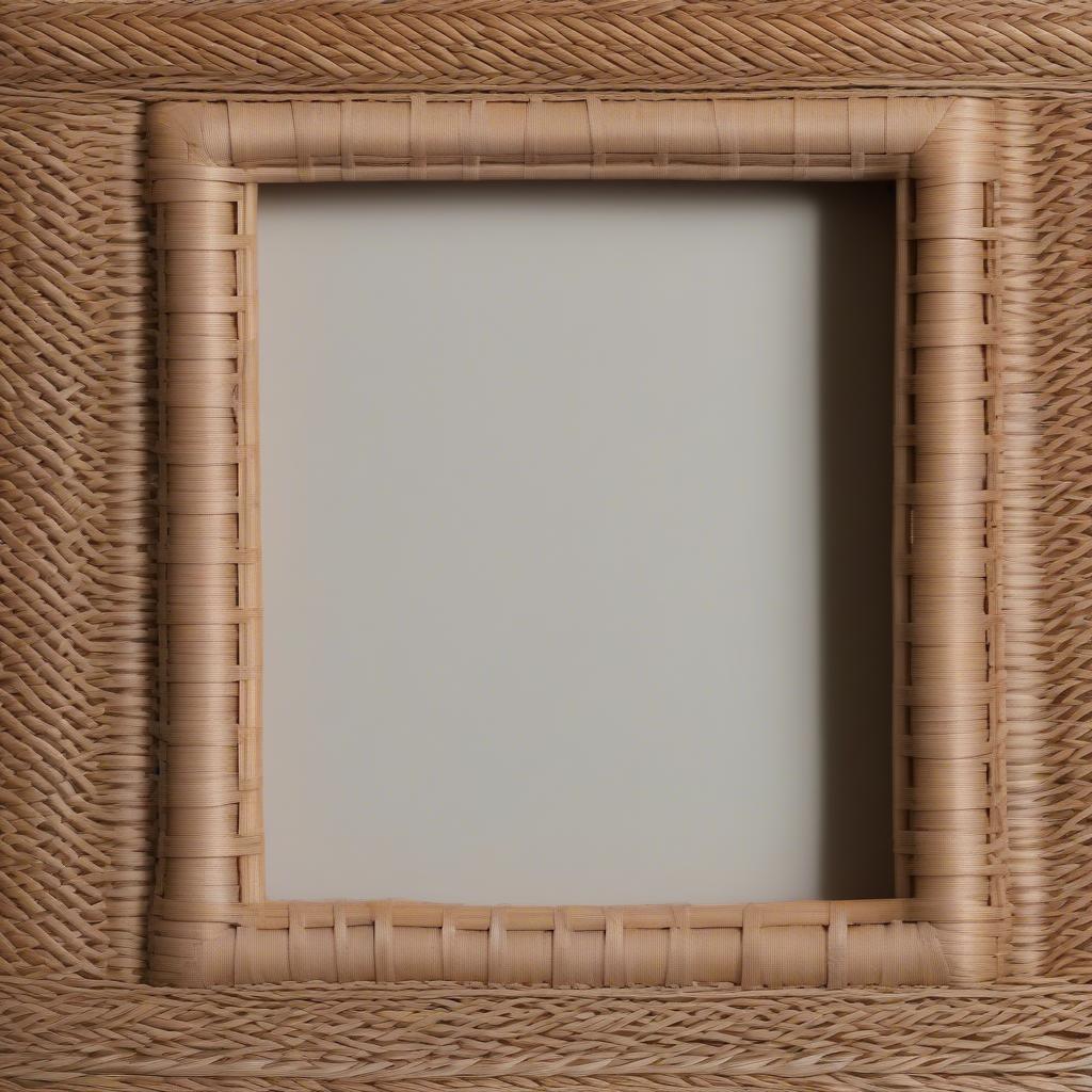 Wicker wall frame art with natural texture