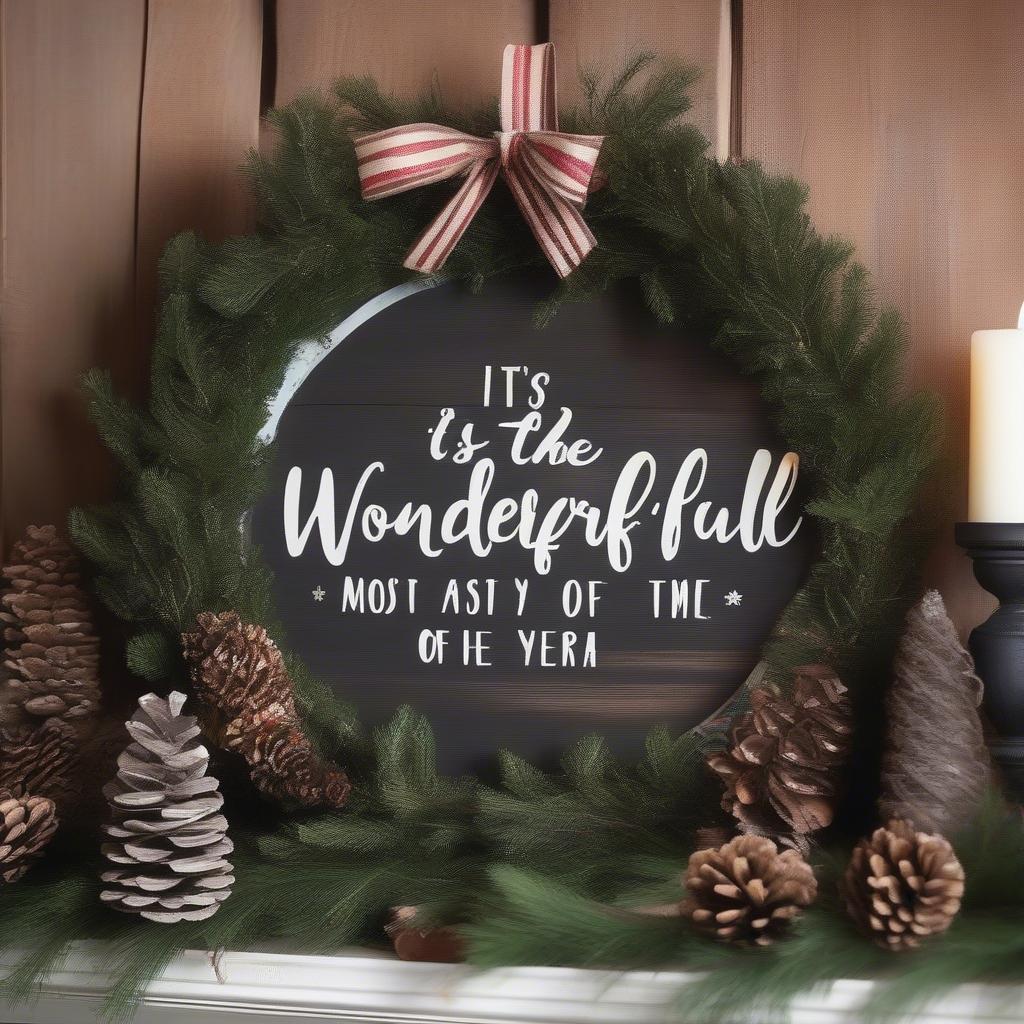 Wooden "It's the Most Wonderful Time of the Year" Sign