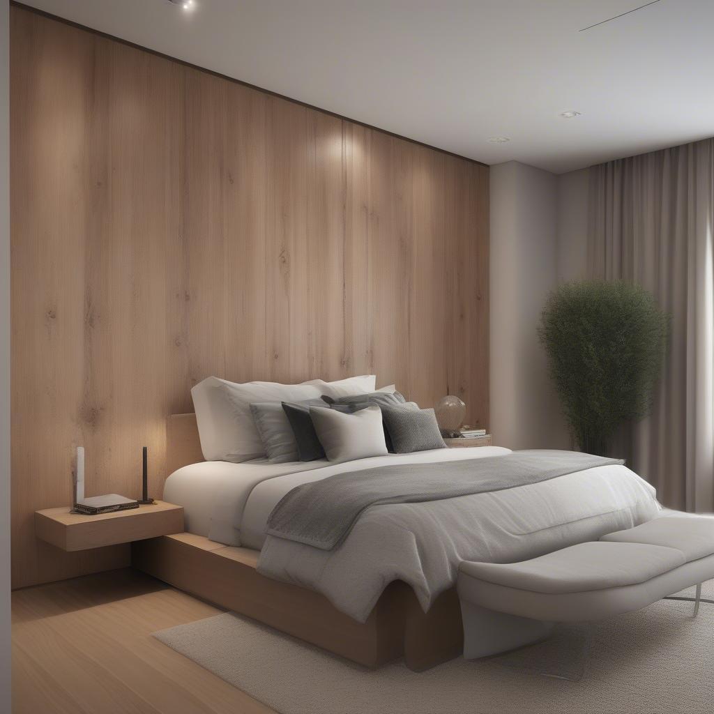 Wood Accent Wall in Bedroom