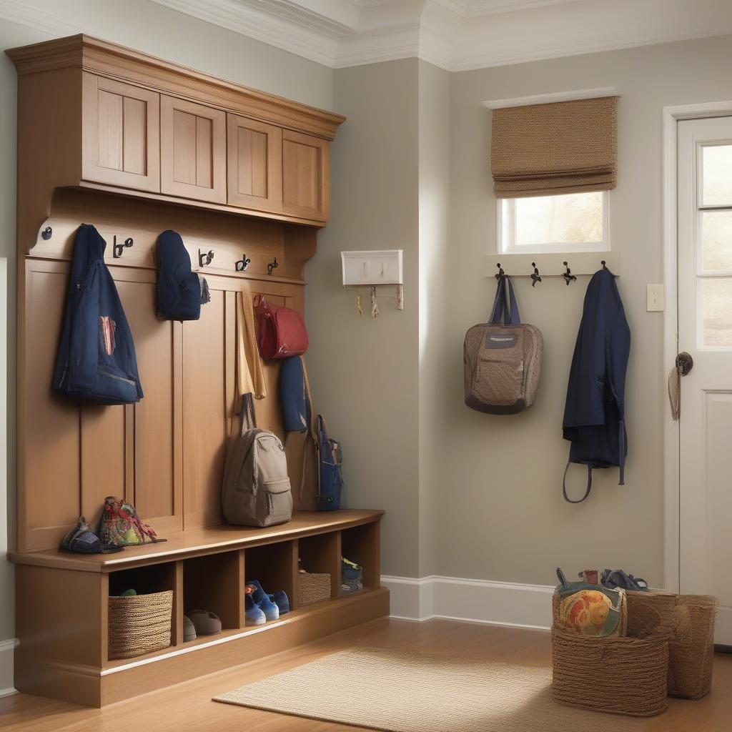 Optimal placement of wood coat hooks in a mudroom