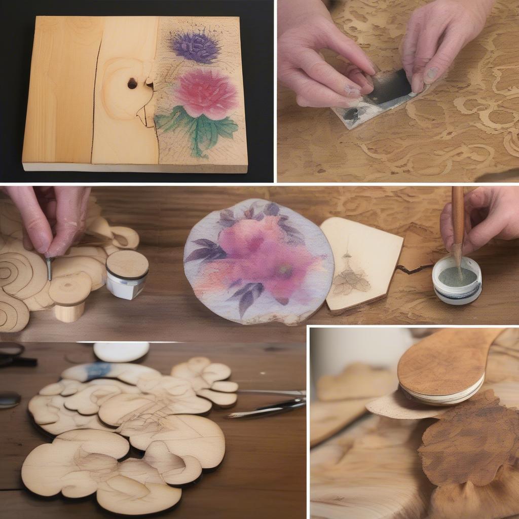 Decorating Wood Cutouts with Various Techniques