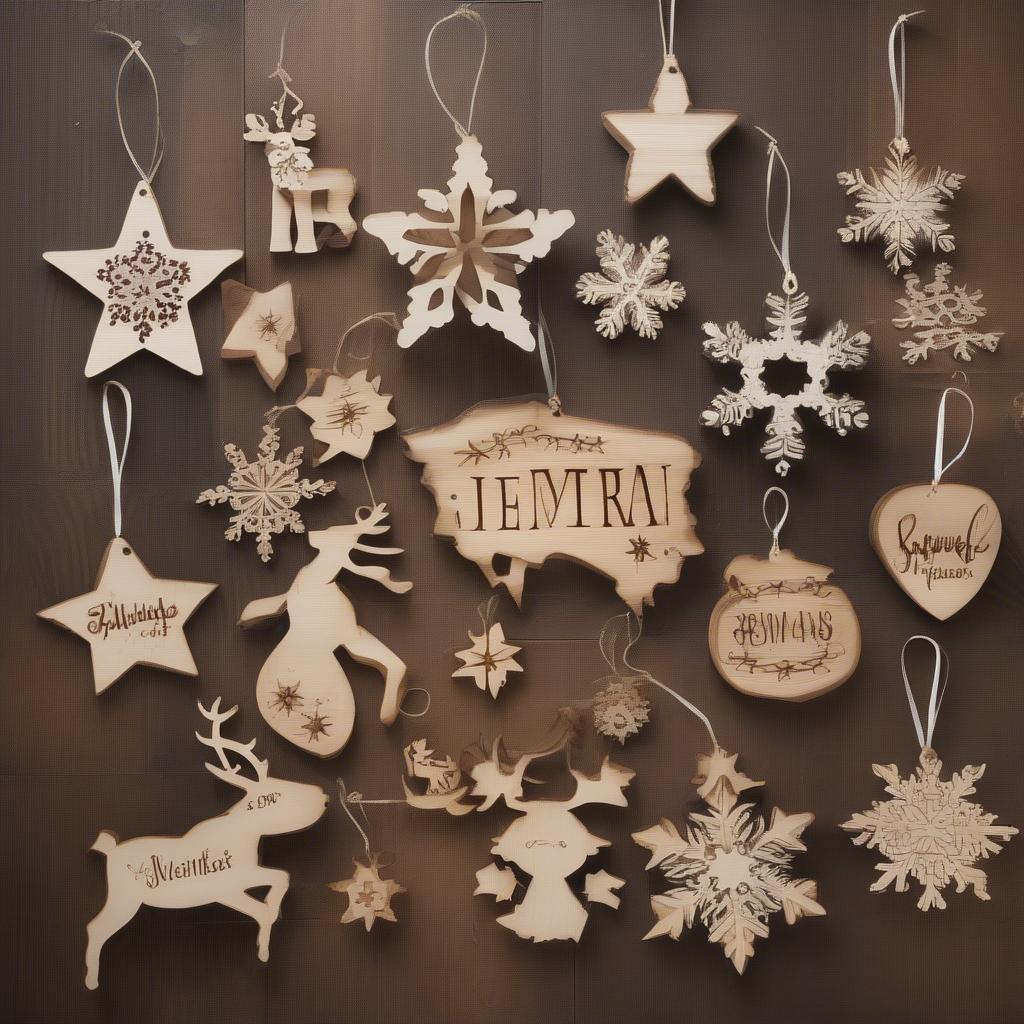 Variety of Wood Cutout Ornaments