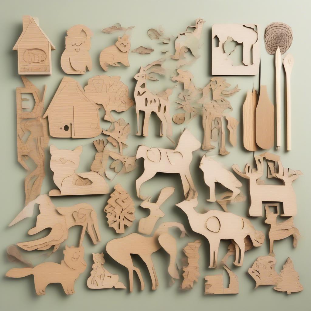 Various Wood Cutouts for Crafting