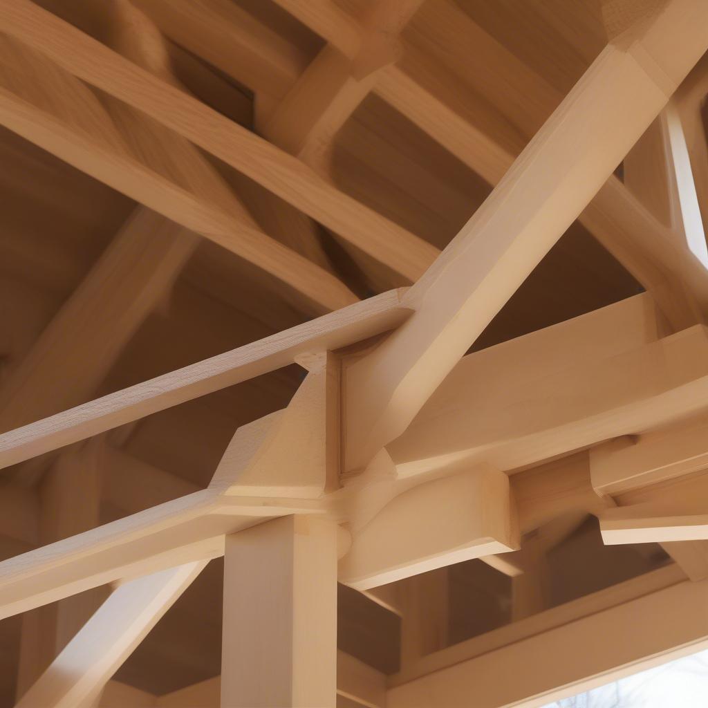 Detailed View of Wood Frame Joinery