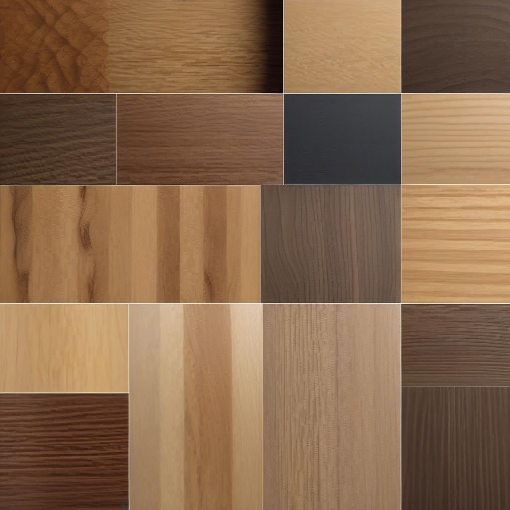 Different wood grains and finishes for picture frames