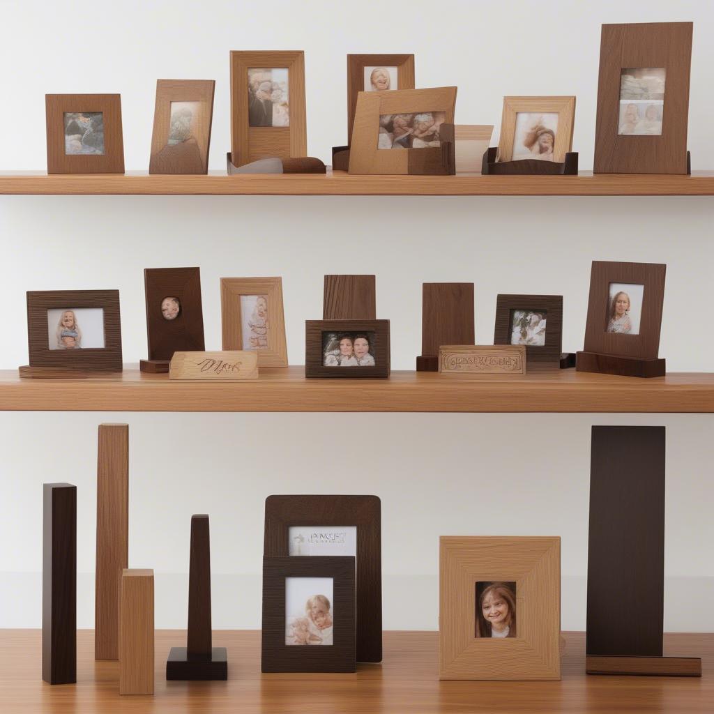 Variety of Wood Photo Stands