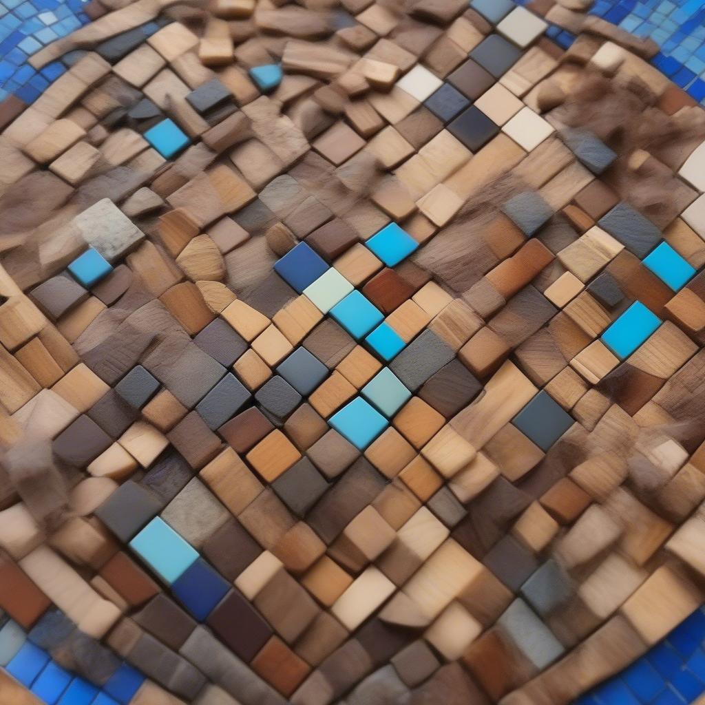 Intricate Wood Mosaic Tabletop