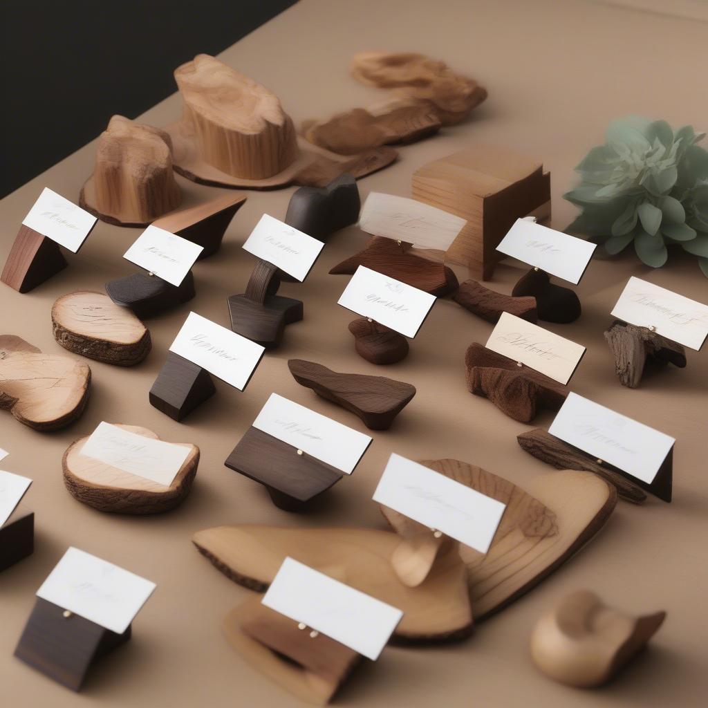 Variety of Wood Place Card Holders