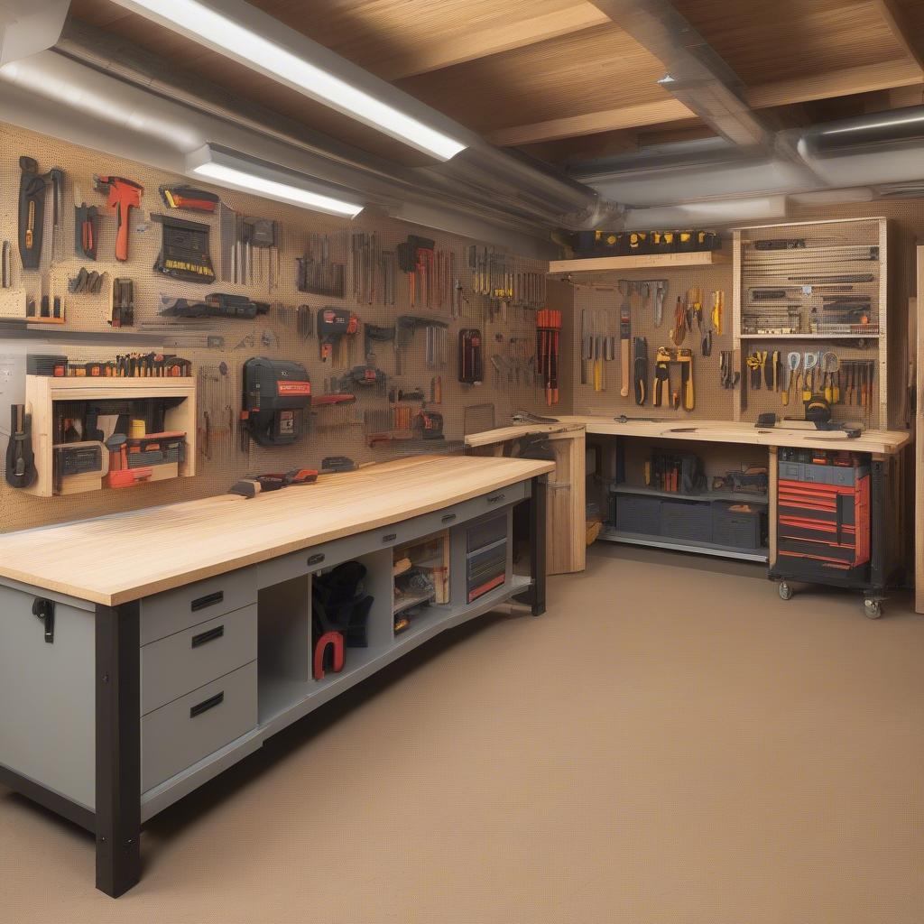 Wood Shop Layout with Tool Storage