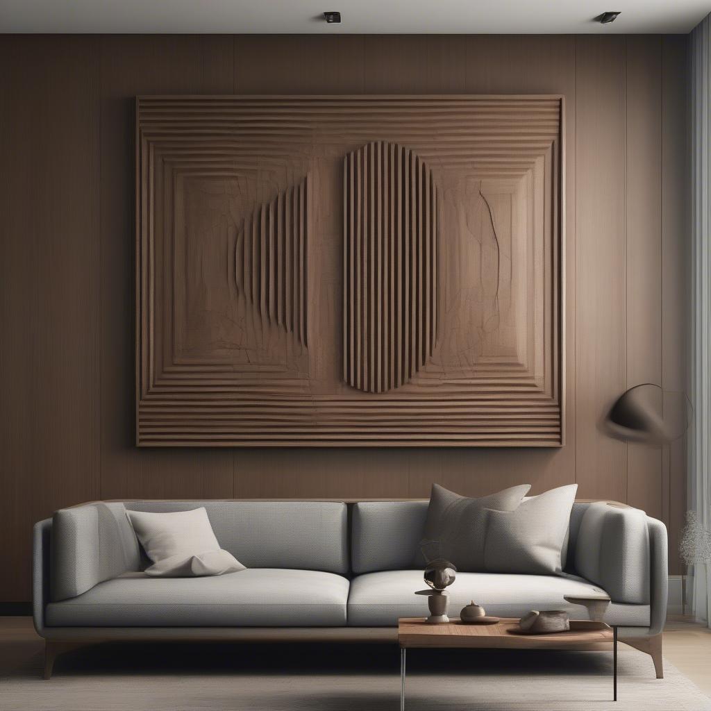 Wooden Wall Decor in Living Room