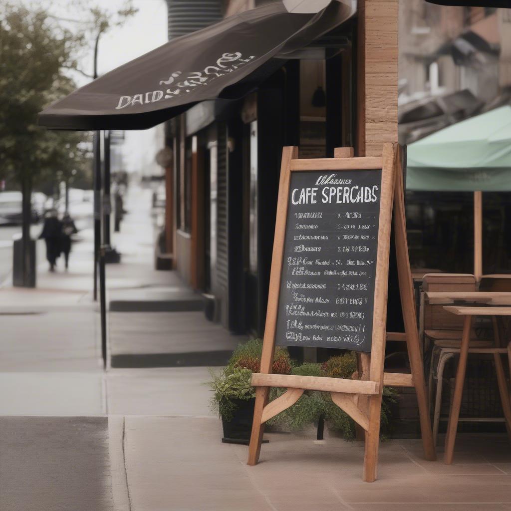 Wooden A-Frame Sign Used Outdoors