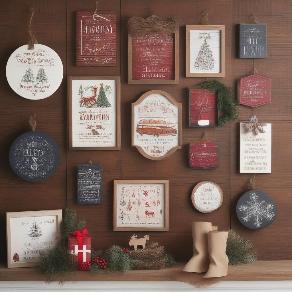 Collection of Wooden Christmas Signs