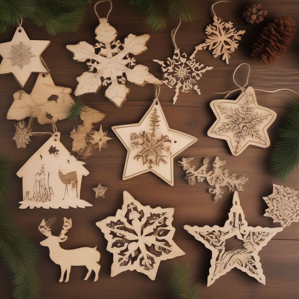 Variety of Wooden Cut Out Ornaments