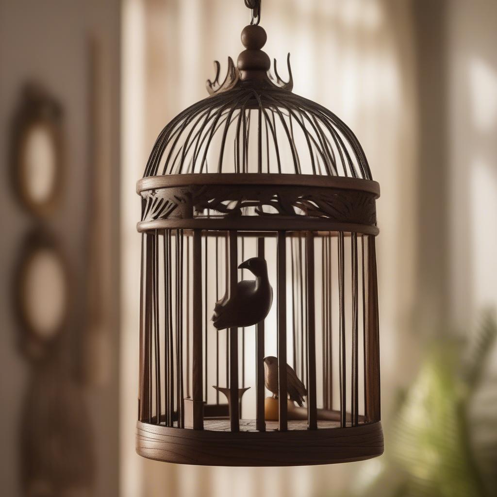 Vintage Style Wooden Decorative Bird Cage