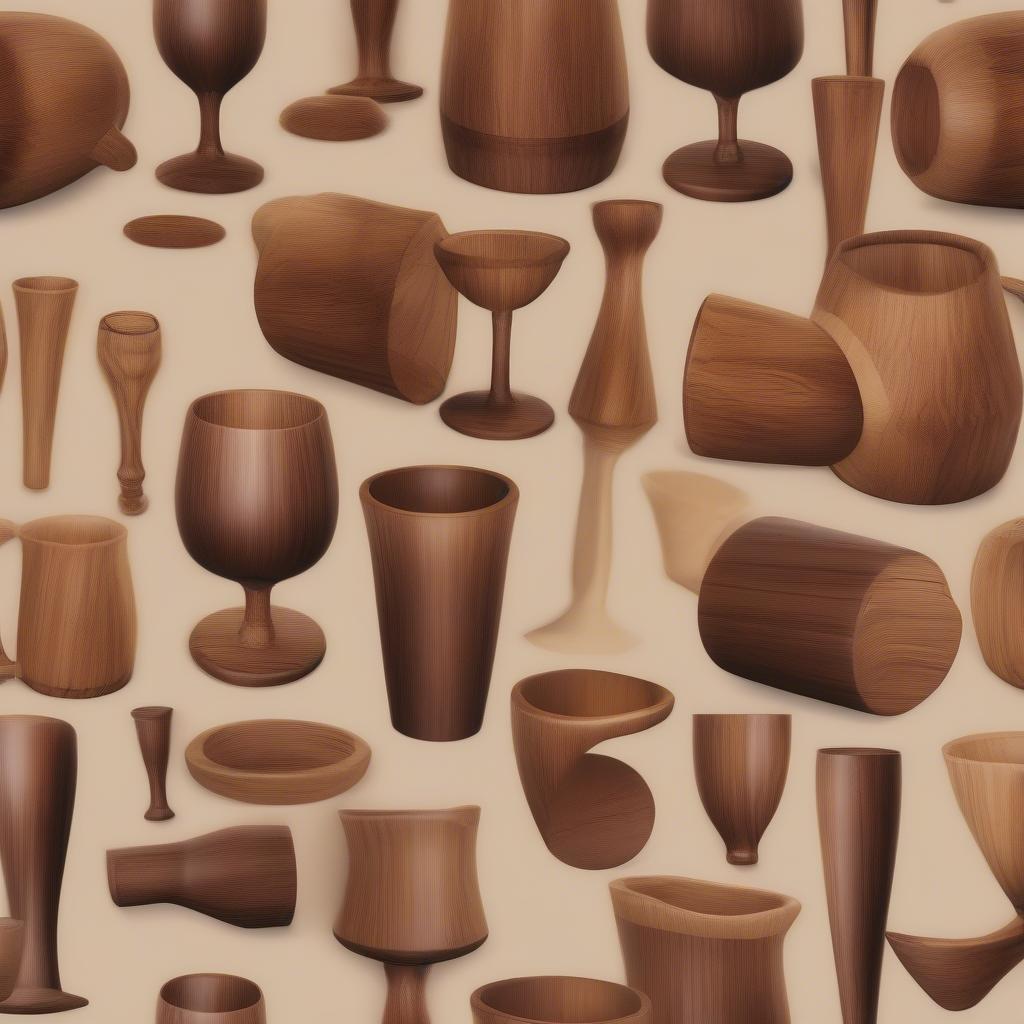 Variety of Wooden Drinking Glasses