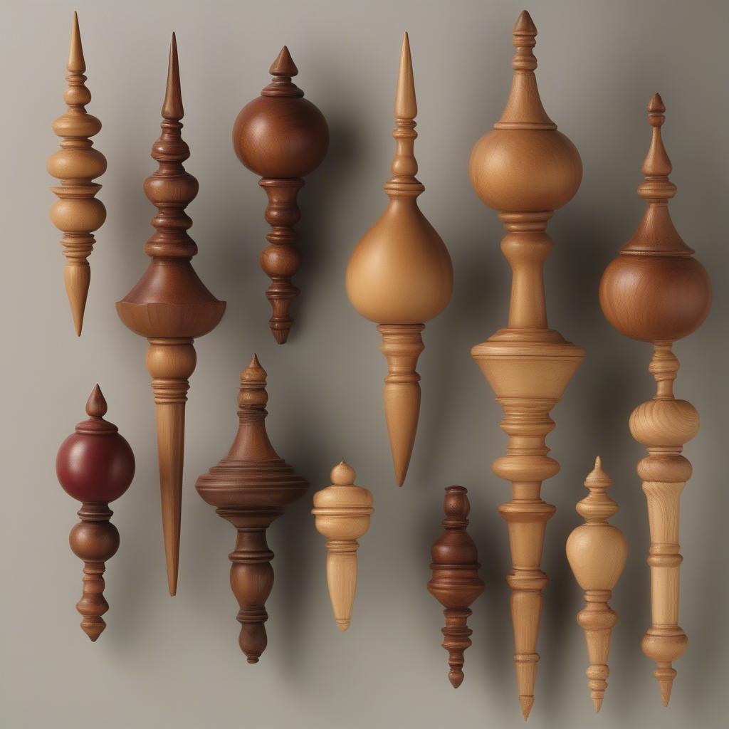 Variety of Wooden Finial Ornaments