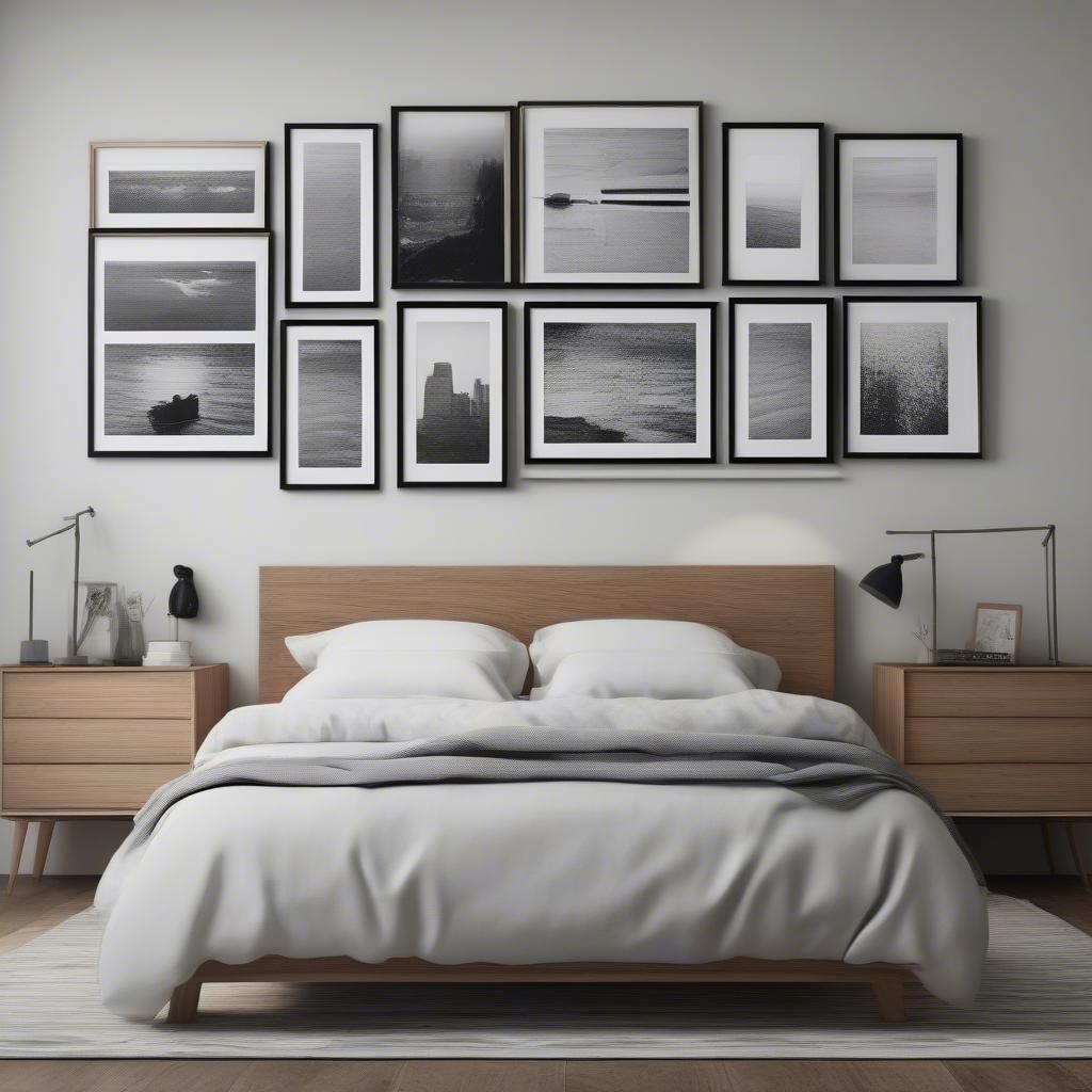 Wooden Frame Wall Bedroom Above Bed