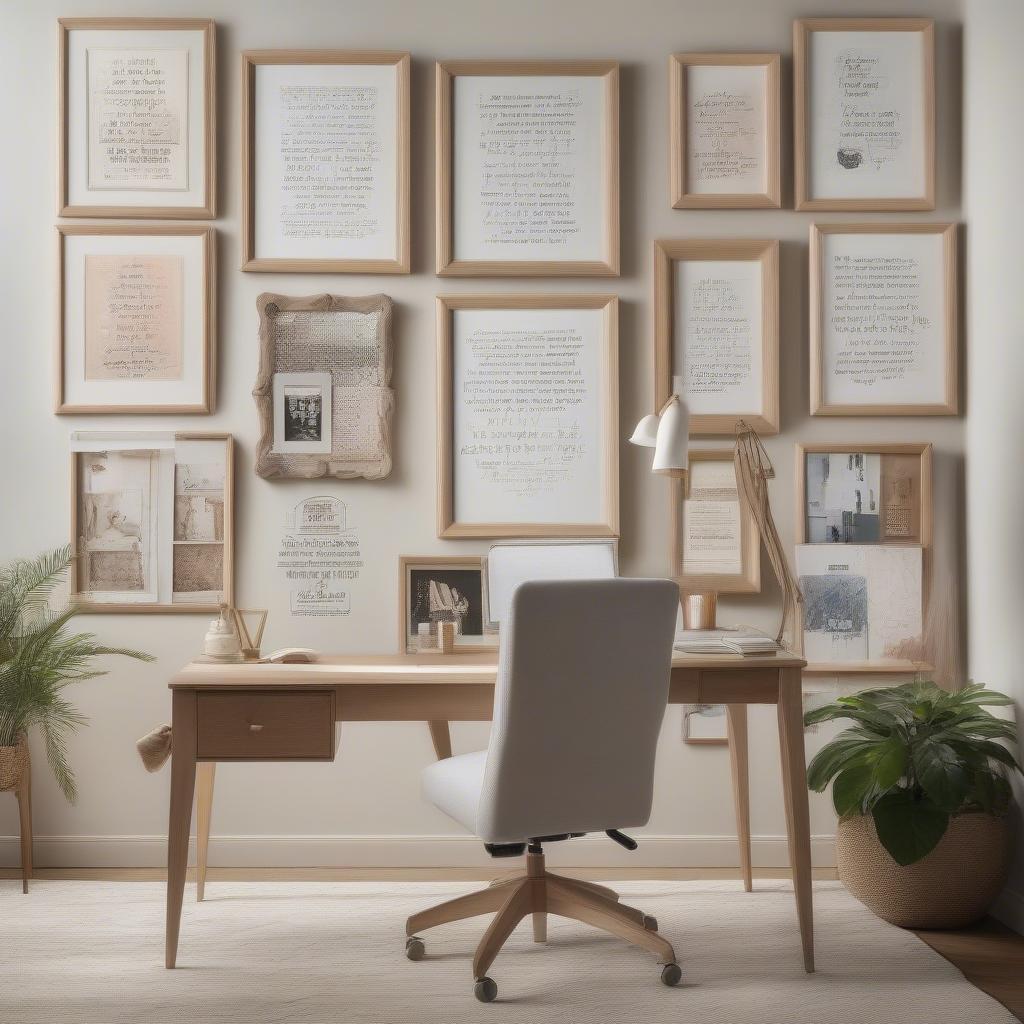 Wooden Frame Wall Home Office