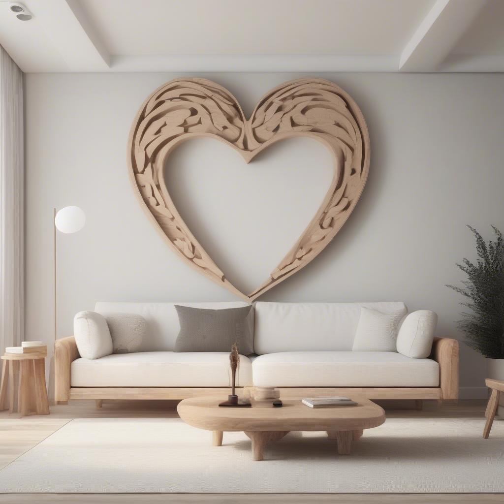 Wooden Heart Wall Decor: Modern Minimalism