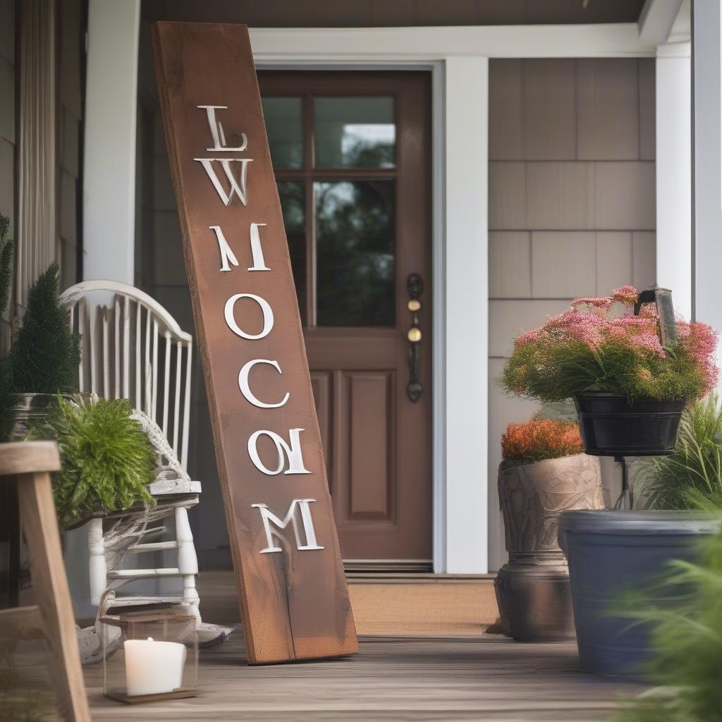 Wooden Home Sign with Rustic Charm