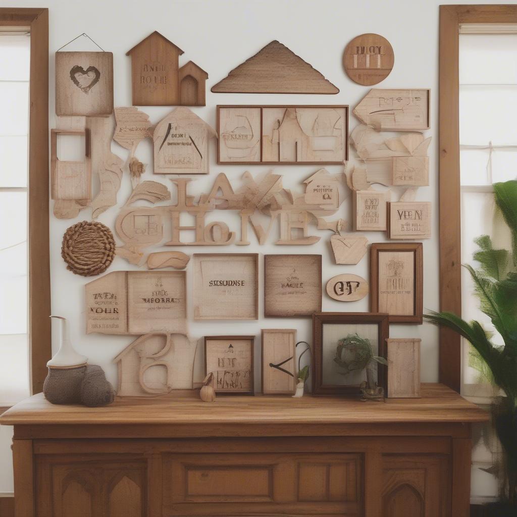 Wooden Home Signs Gallery Wall