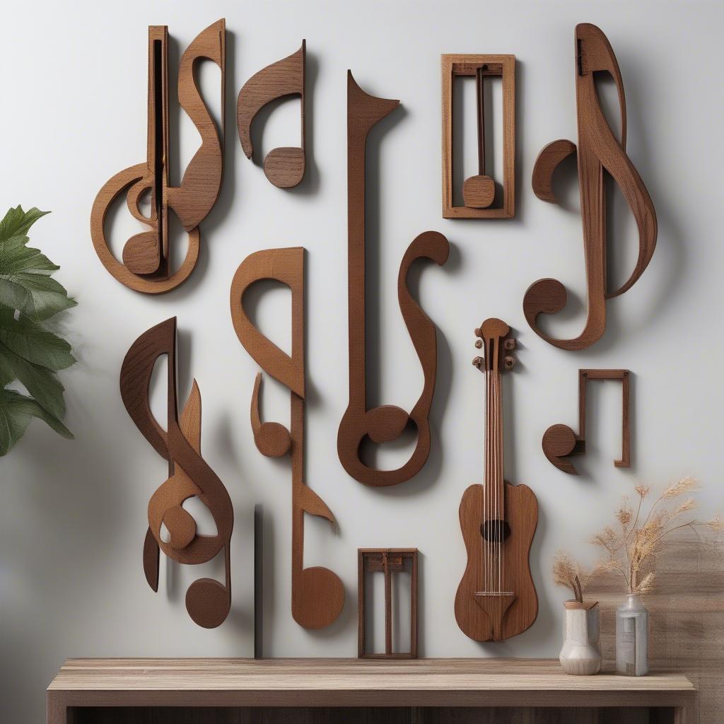 Variety of wooden music note wall decor styles