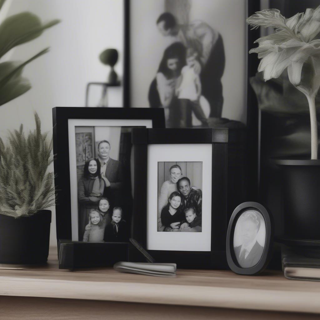 Wooden Picture Frame Tabletop on a Desk