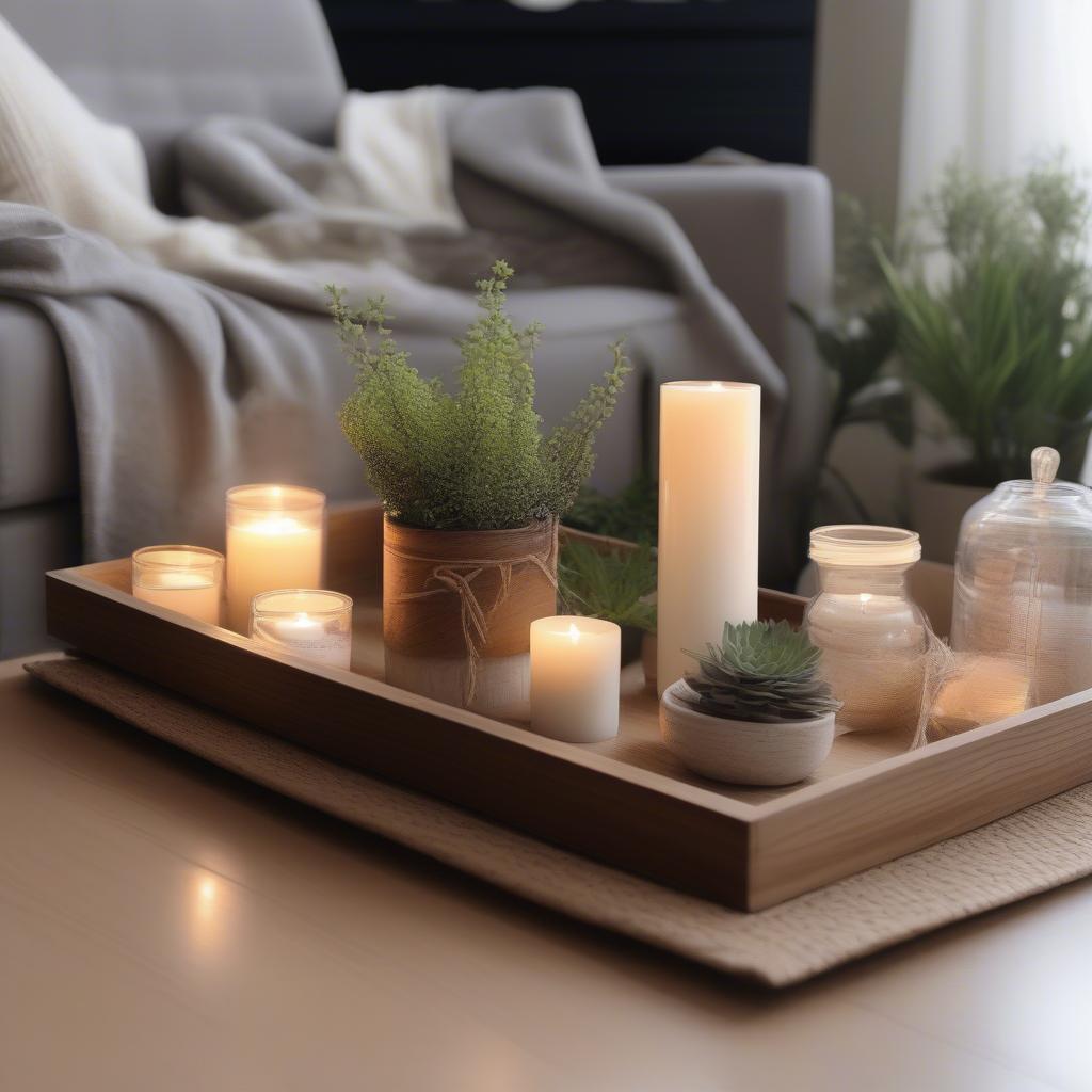 Wooden Tier Tray in Home Decor