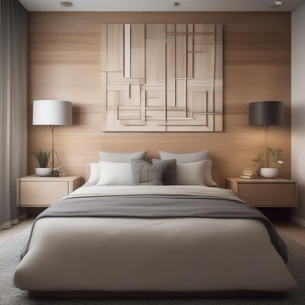 Wooden Wall Art in a Bedroom