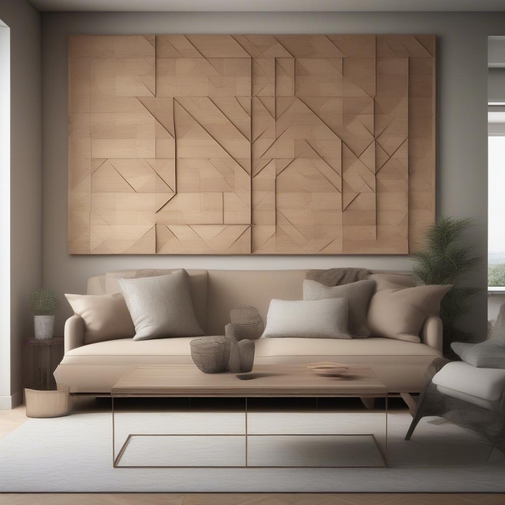 Wooden Wall Art with Geometric Pattern