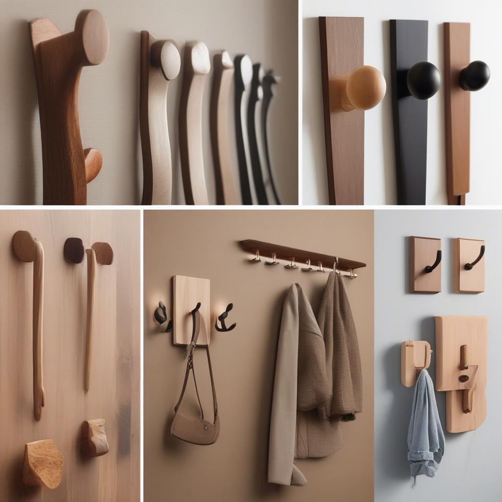 Variety of Wooden Wall Hooks