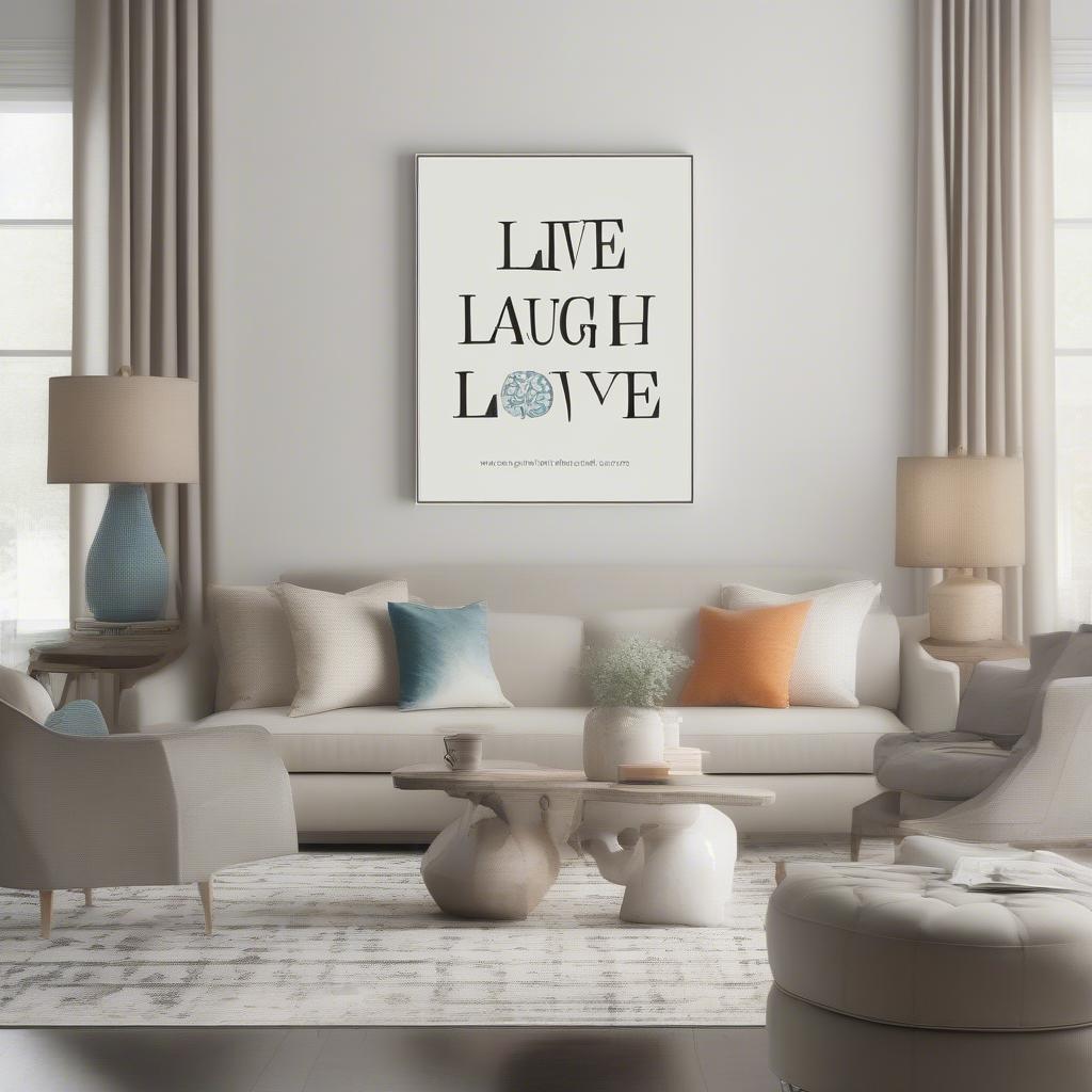 Word Canvas Art in Living Room