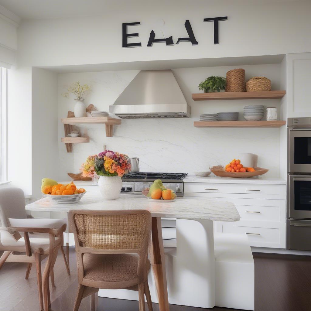 Stylish Word Sign in Kitchen