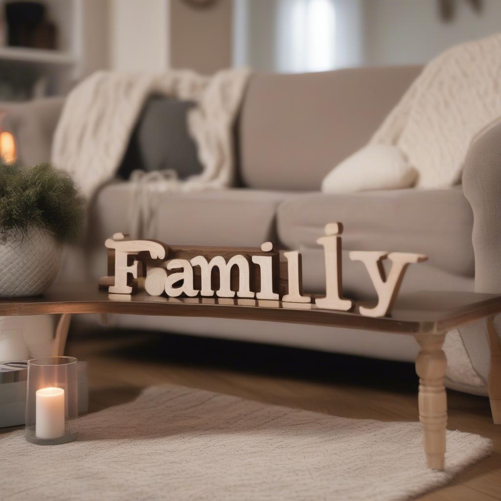 Word Sign in a Living Room