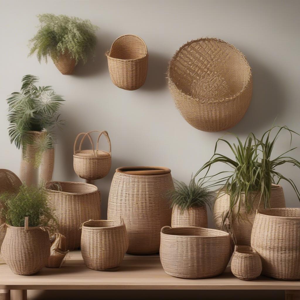 Variety of Woven Planters