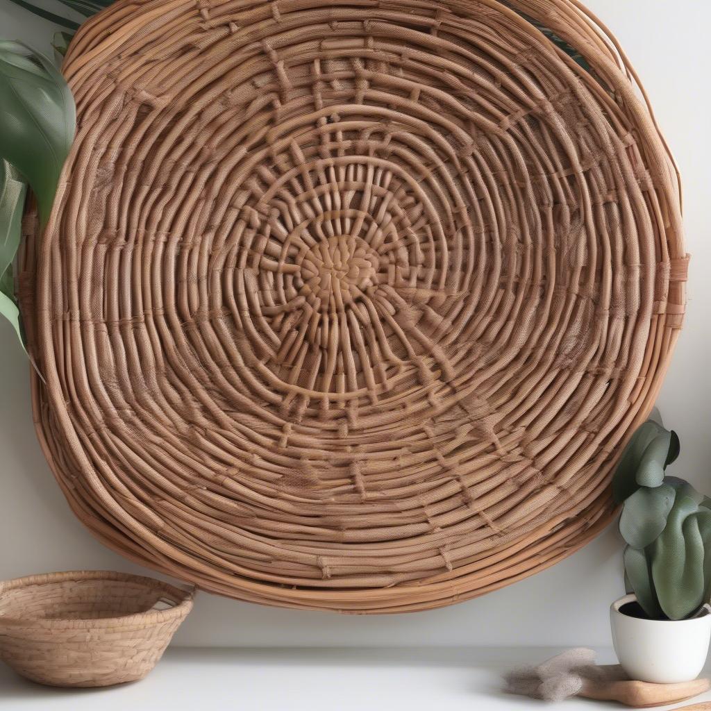 Woven Rattan Dimensional Wall Art