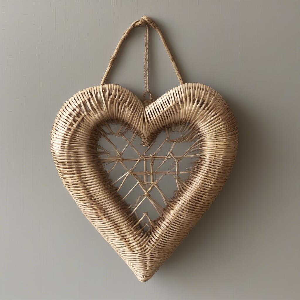 Woven Rattan Heart with Photos