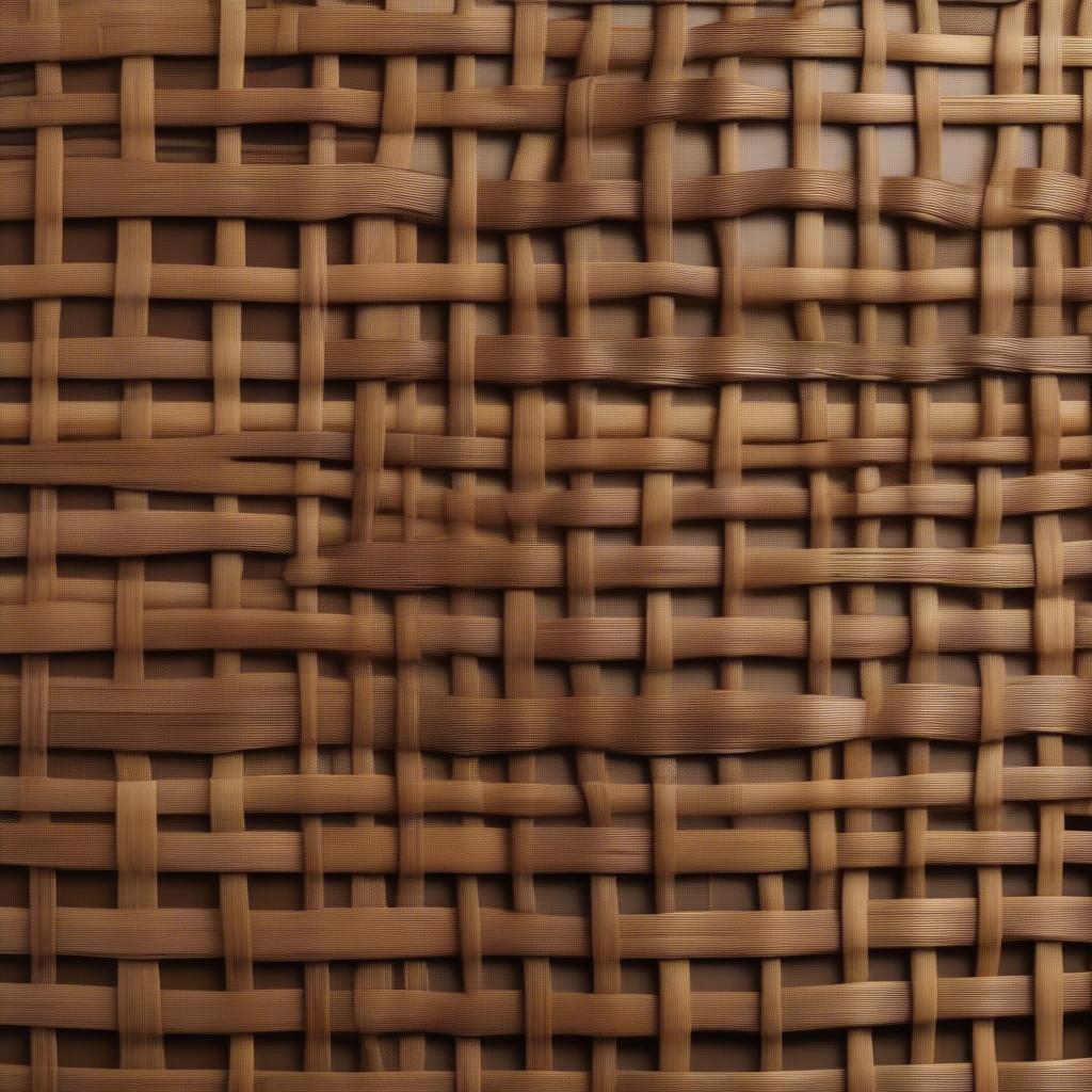 Close-up of a woven rattan wall canvas with intricate design details.