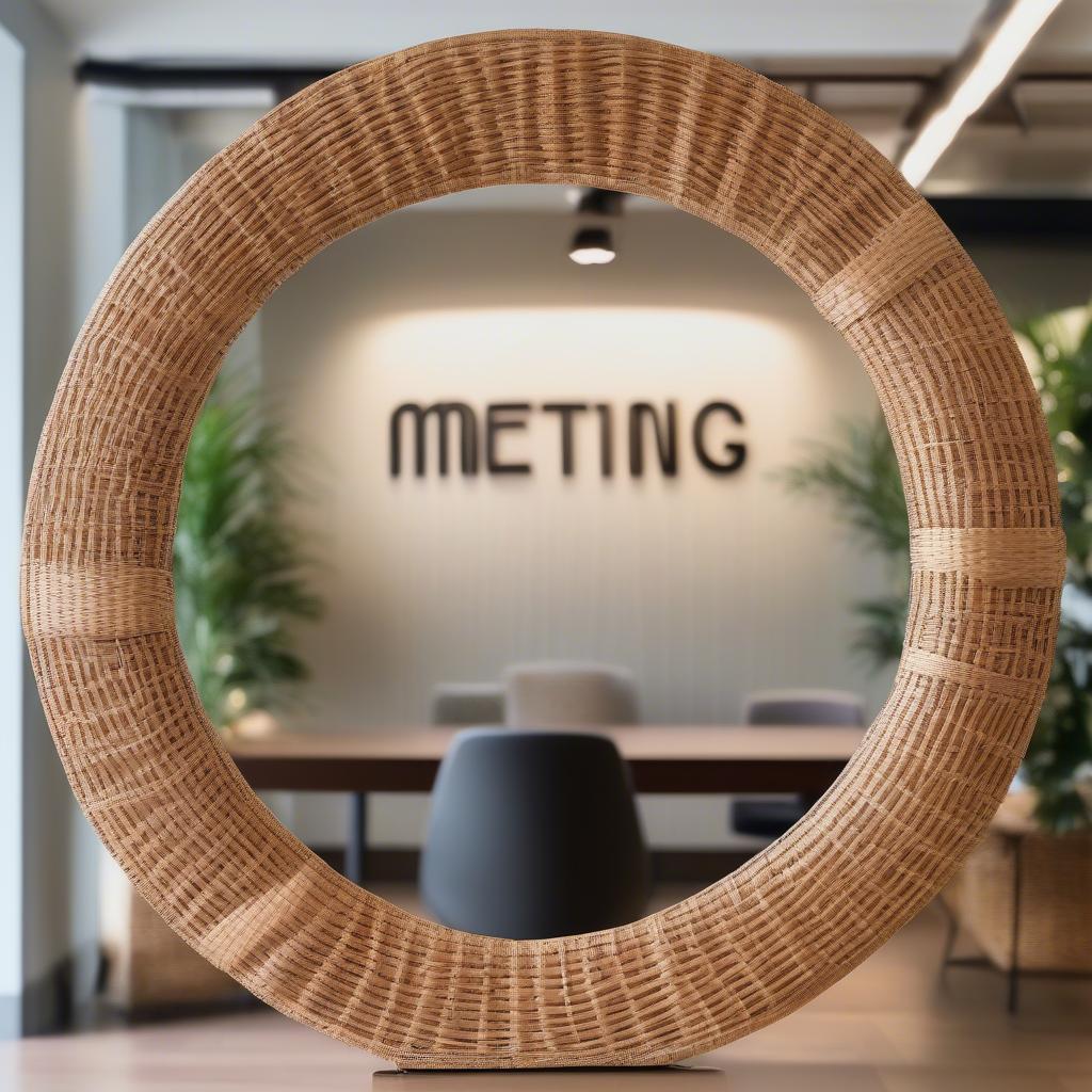 Woven Wicker Meeting Room Sign