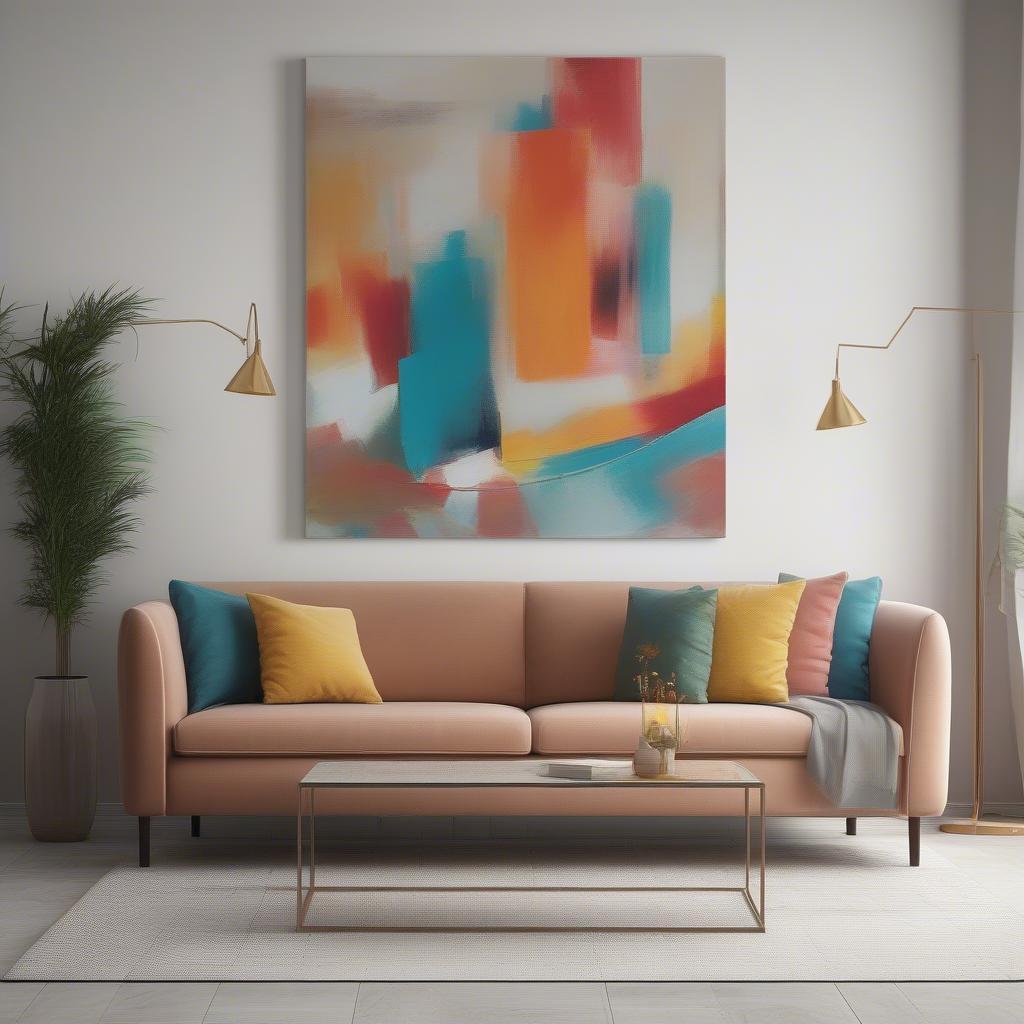 Wrapped Canvas Art in a Living Room