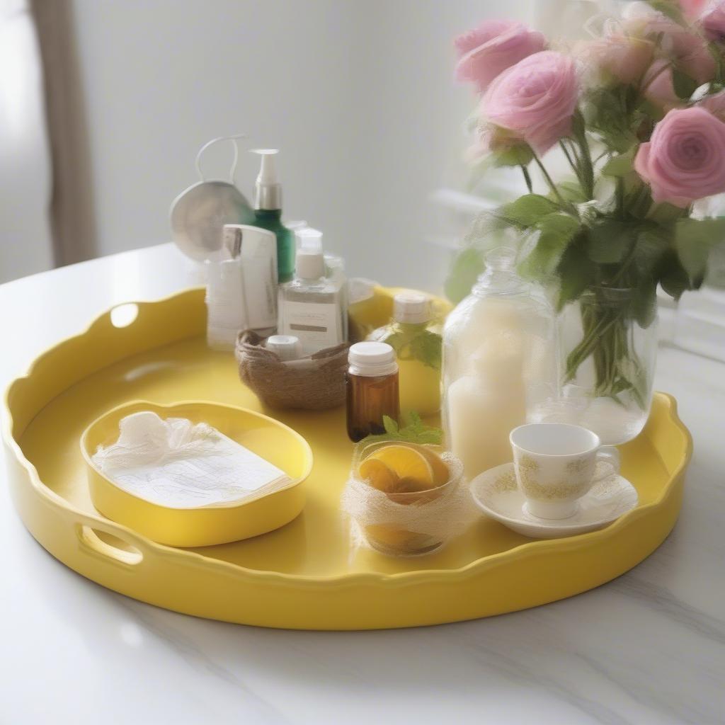 Decorating with Yellow Serving Trays