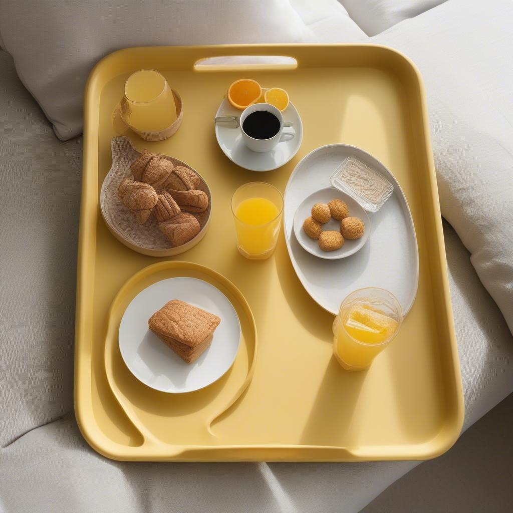 Yellow Serving Trays in Different Sizes and Shapes