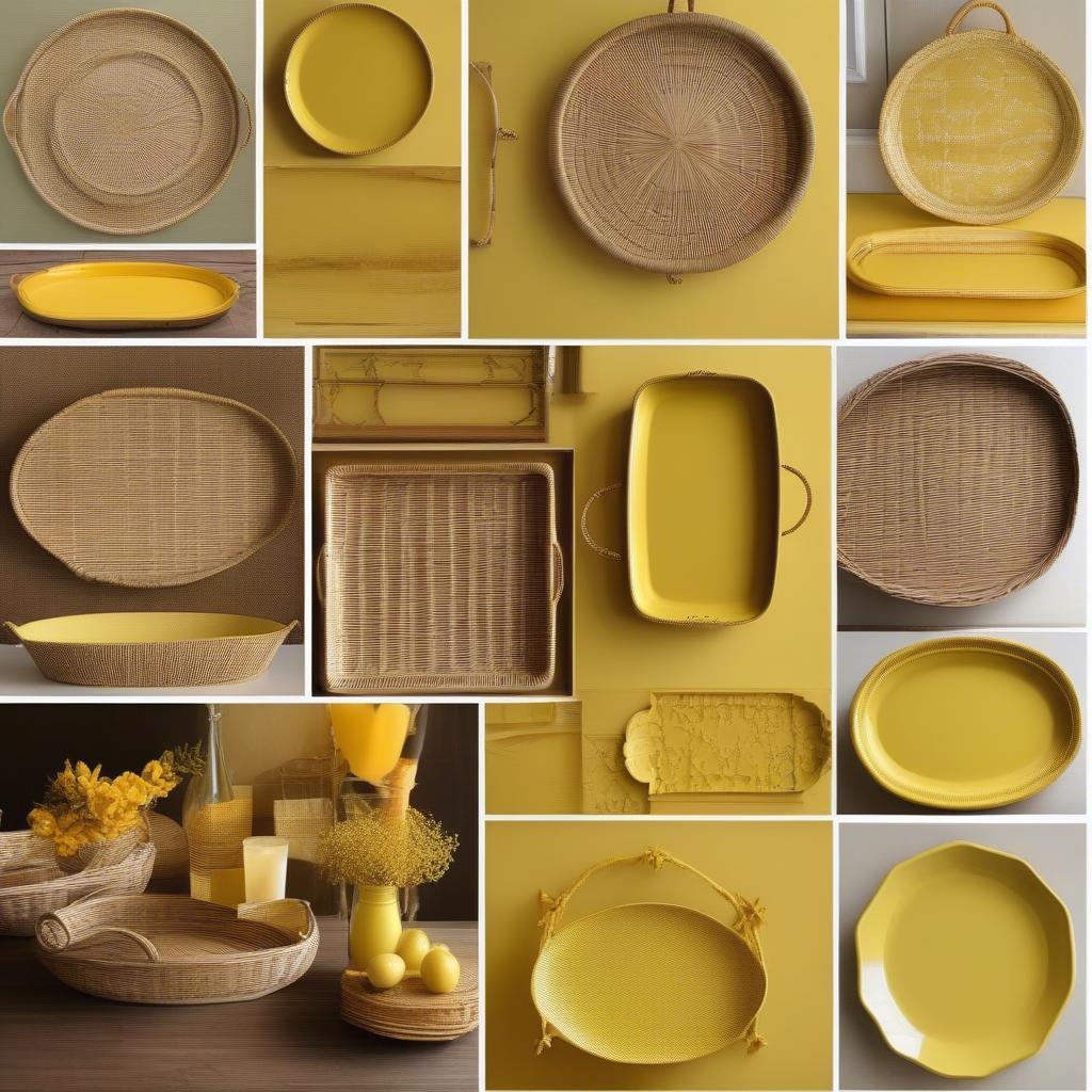 Various Styles of Yellow Serving Trays