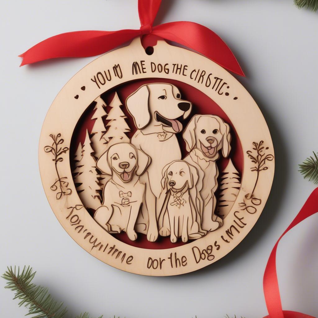 Personalized You Me and the Dog Christmas Ornament