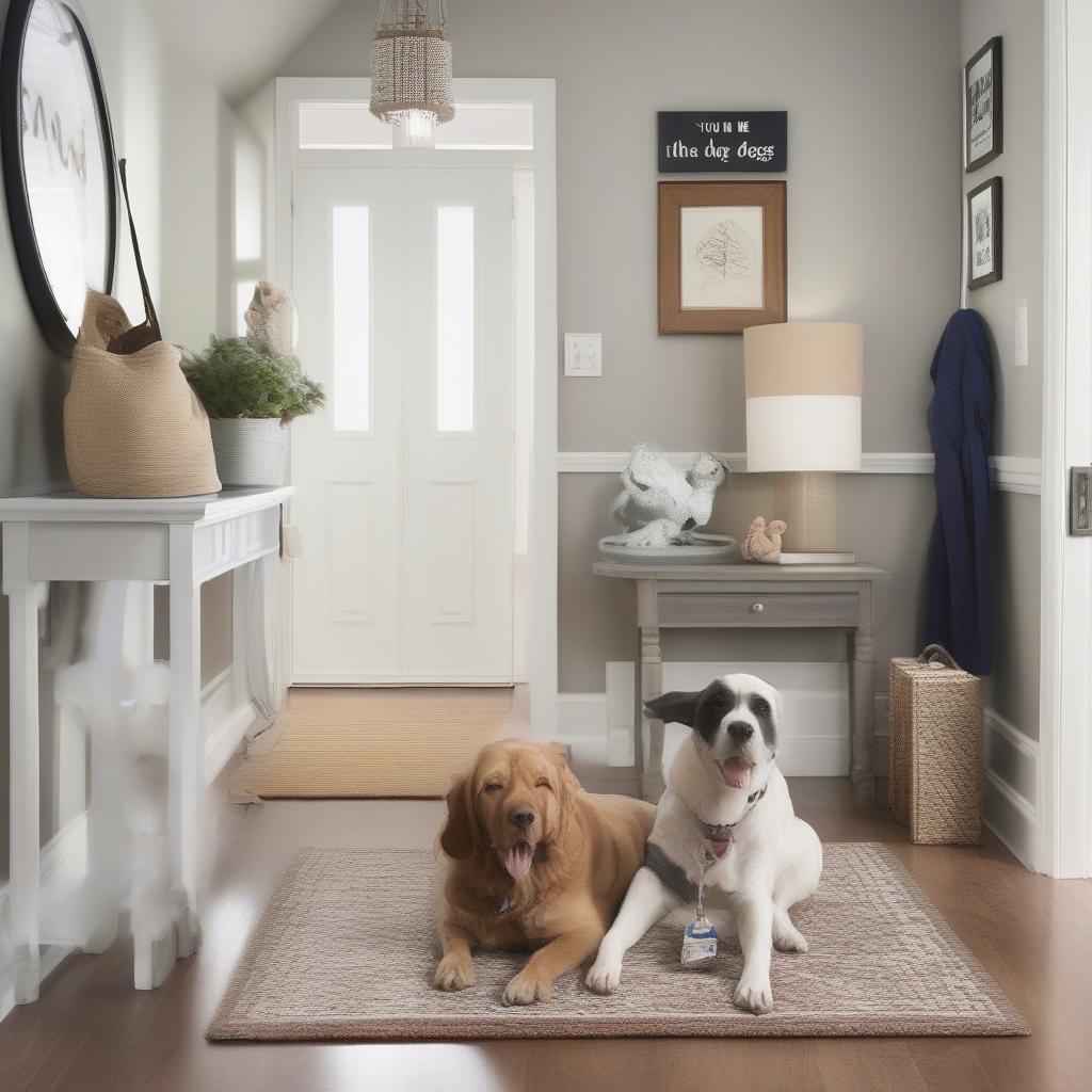  "You, Me, and the Dogs" Sign in an Entryway